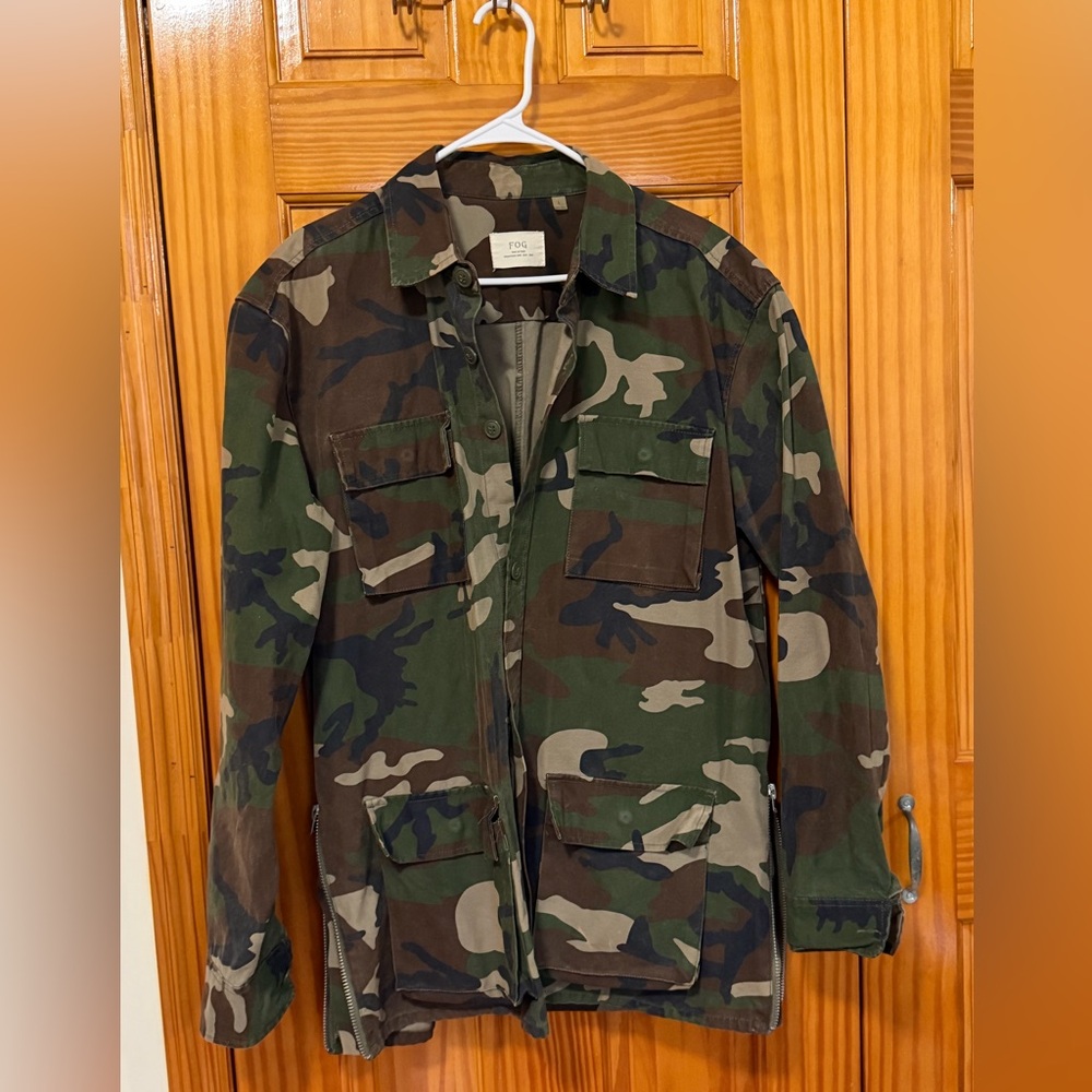 Fear of God FOG Camouflage Field Jacket Green Military Camo Size L